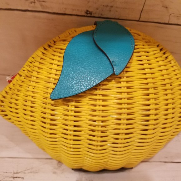 Kate Spade Picnic Perfect Lemon Wicker Crossbody - Picture 5 of 10